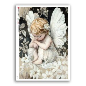 BABY-0111. Rice paper baby for decoupage.