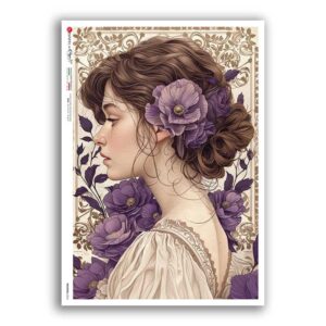 NOUVEAU-0065. Art nouveau Rice Paper for decoupage.