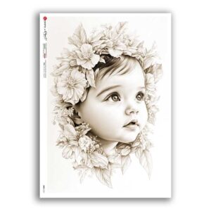 BABY-0121. Rice paper baby for decoupage.