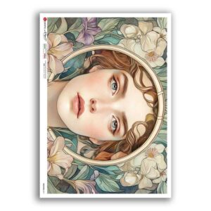 NOUVEAU-0071. Art nouveau Rice Paper for decoupage.