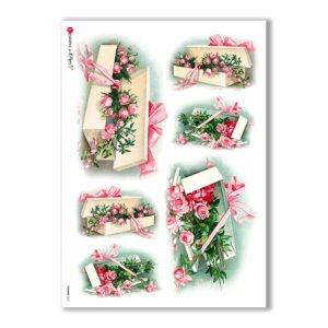FLOWERS-0267. Victorian Rice Paper flowers for decoupage.