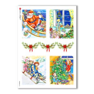 CHRISTMAS-0001. Christmas Rice Paper for decoupage.