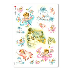 BABY-0041. Rice paper baby for decoupage.