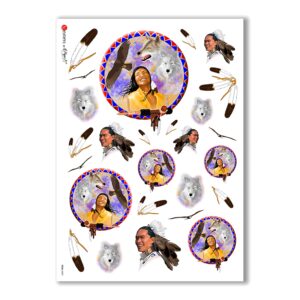 FOLK-0005. Rice Paper ethnic for decoupage.