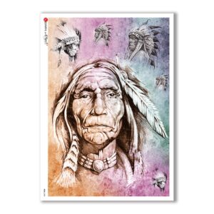FOLK-0040. Rice Paper ethnic for decoupage.