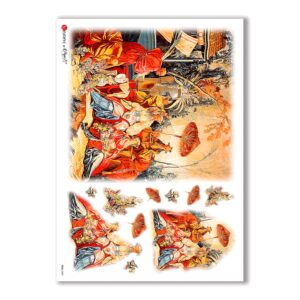 FOLK-0053. Rice Paper ethnic for decoupage.