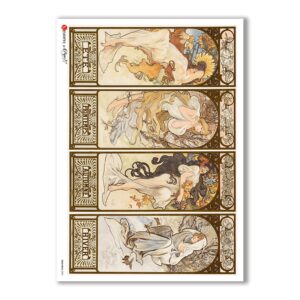NOUVEAU-0005. Art nouveau Rice Paper for decoupage.