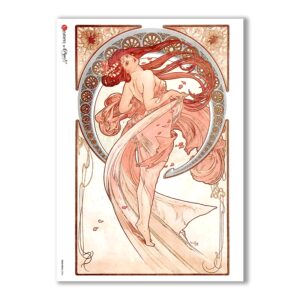 NOUVEAU-0006. Art nouveau Rice Paper for decoupage.