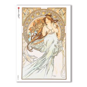 NOUVEAU-0008. Art nouveau Rice Paper for decoupage.