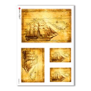 OLD-MAPS-0003. Old maps Rice Paper for decoupage.