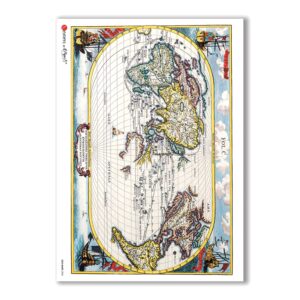 OLD-MAPS-0006. Old maps Rice Paper for decoupage.