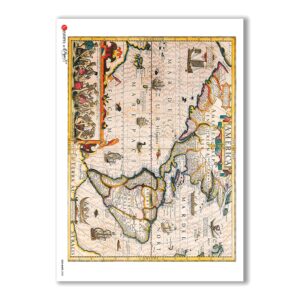 OLD-MAPS-0008. Old maps Rice Paper for decoupage.