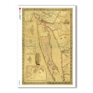 OLD-MAPS-0024. Old maps Rice Paper for decoupage.