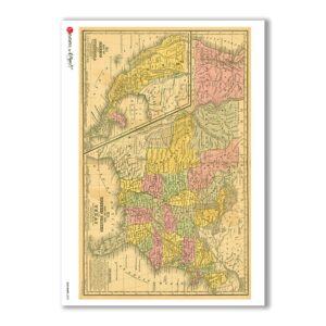 OLD-MAPS-0025. Old maps Rice Paper for decoupage.