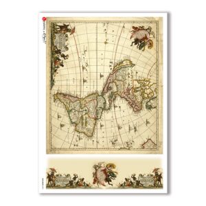 OLD-MAPS-0031. Old maps Rice Paper for decoupage.
