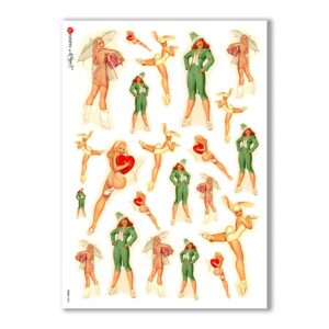 PINUP-0004. Pin-Up Rice Paper for decoupage.