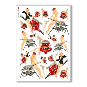 PINUP-0008. Pin-Up Rice Paper for decoupage.
