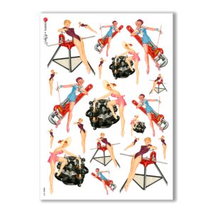 PINUP-0009. Pin-Up Rice Paper for decoupage.