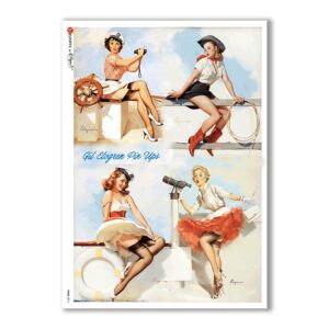 PINUP-0013. Pin-Up Rice Paper for decoupage.