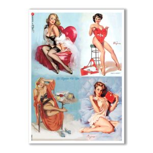 PINUP-0014. Pin-Up Rice Paper for decoupage.