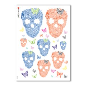 SKULL-0005. Skull Rice Paper for decoupage.