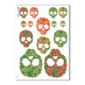 SKULL-0007. Skull Rice Paper for decoupage.