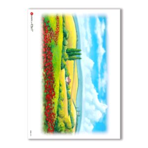 VIEWS-0032. Landscape Rice paper for the decoupage.