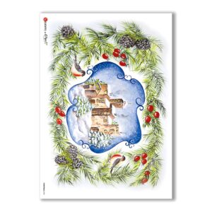 CHRISTMAS-0104. Christmas Rice Paper for decoupage.