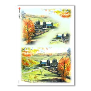 VIEWS-0041. Landscape Rice paper  for the decoupage.
