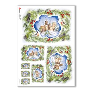 CHRISTMAS-0105. Christmas Rice Paper for decoupage.