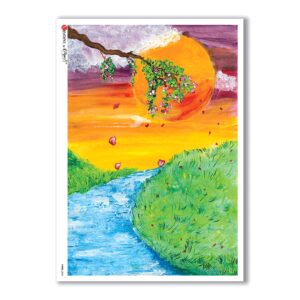 VIEWS-0060. Landscape Rice paper  for the decoupage.
