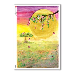 VIEWS-0061. Landscape Rice paper  for the decoupage.