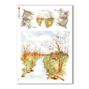 VIEWS-0081. Landscape Rice paper for the decoupage.