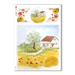VIEWS-0082. Landscape Rice paper for the decoupage.