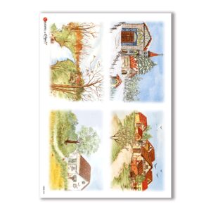 VIEWS-0085. Landscape Rice paper for the decoupage.