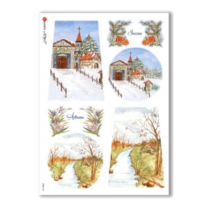 VIEWS-0087. Landscape Rice paper for the decoupage.