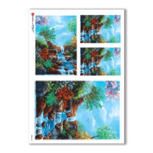VIEWS-0089. Landscape Rice paper for the decoupage.