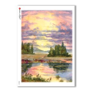 VIEWS-0095. Landscape Rice paper for the decoupage.