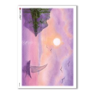 VIEWS-0096. Landscape Rice paper for the decoupage.