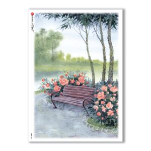 VIEWS-0098. Landscape Rice paper for the decoupage.