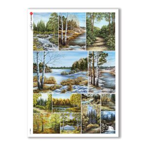 VIEWS-0101. Landscape Rice paper for the decoupage.