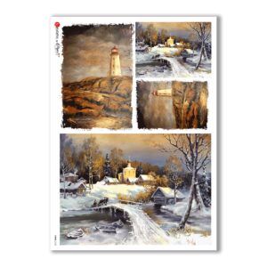 VIEWS-0105. Landscape Rice paper for the decoupage.