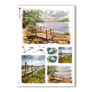 VIEWS-0107. Landscape Rice paper for the decoupage.