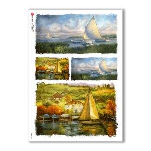 VIEWS-0109. Landscape Rice paper for the decoupage.