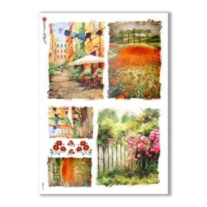 VIEWS-0113. Landscape Rice paper for the decoupage.