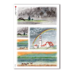 VIEWS-0136. Landscape Rice paper  for the decoupage.
