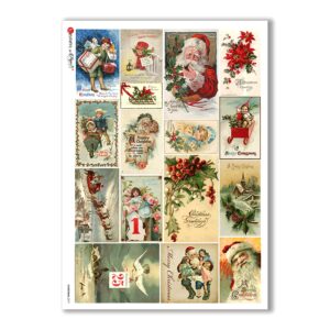 CHRISTMAS-0279. Christmas Rice Paper victorian for decoupage.