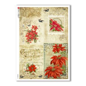 CHRISTMAS-0291. Christmas Rice Paper victorian for decoupage.
