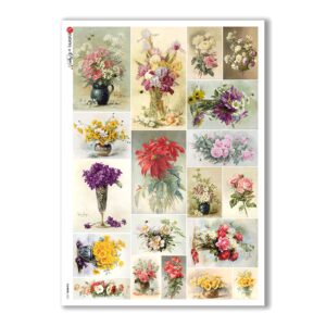 FLOWERS-0321. Victorian Rice Paper flowers for decoupage.