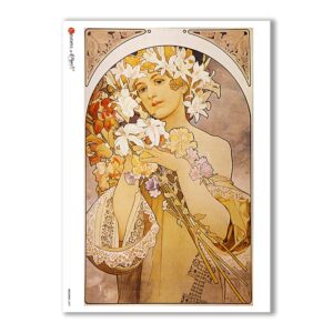 NOUVEAU-0009. Art nouveau Rice Paper for decoupage.